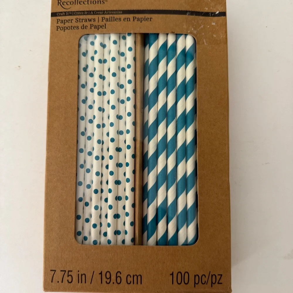 Lot 372 Paper Drinking Straws Chevron Stripe Polka Dot Birthday Party Multicolor